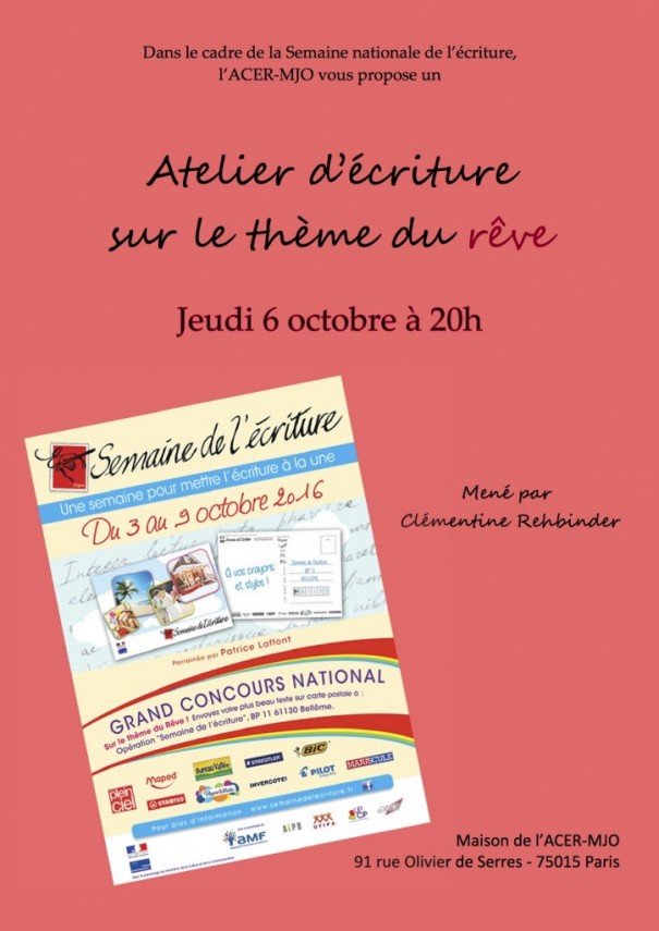 Affiche atelier écriture